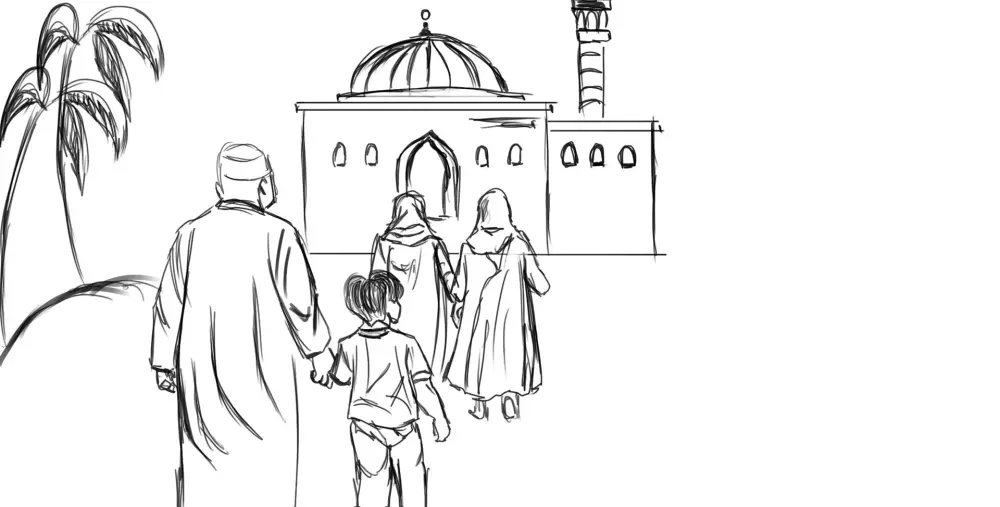 Storyboard ليلة العيد – اسكتش رصاص للمة العيلة وصناعة كحك العيد