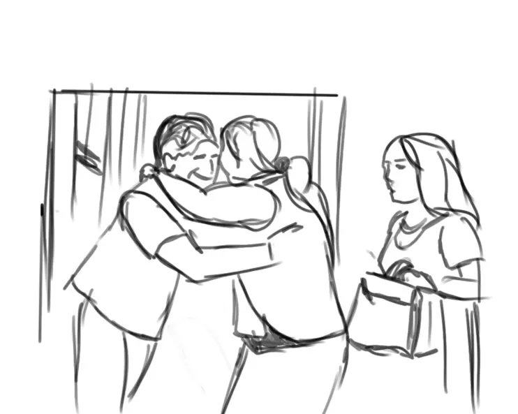 Storyboard ليلة العيد – اسكتش رصاص للمة العيلة وصناعة كحك العيد