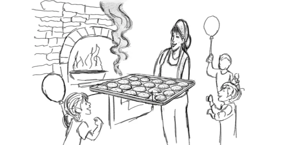 Storyboard ليلة العيد – اسكتش رصاص للمة العيلة وصناعة كحك العيد