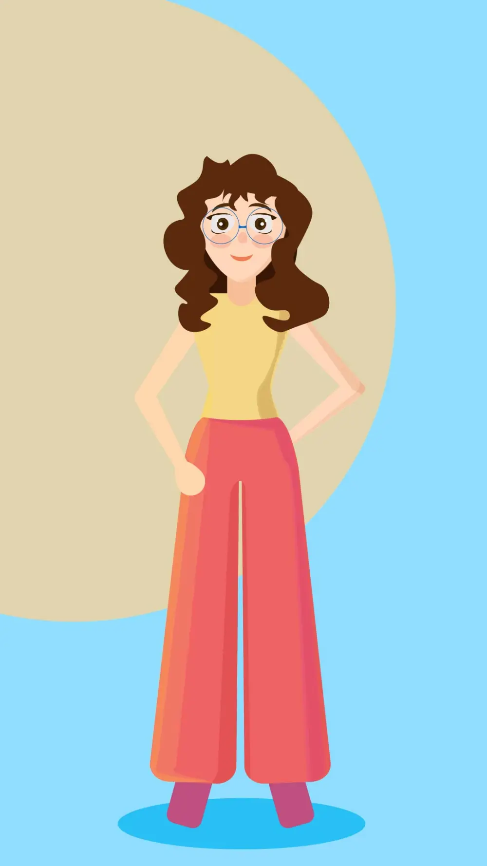 رسم وتصميم شخصيه واحده كرتونية 2D بأسلوب إبداعي ومميز