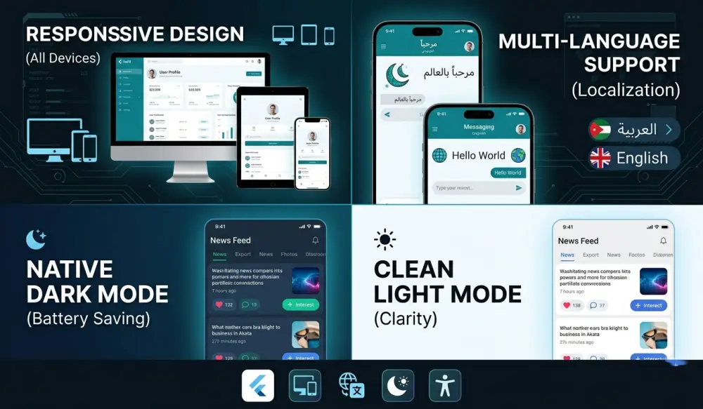 بناء تطبيق موبايل احترافي (Android & iOS) باستخدام Flutter