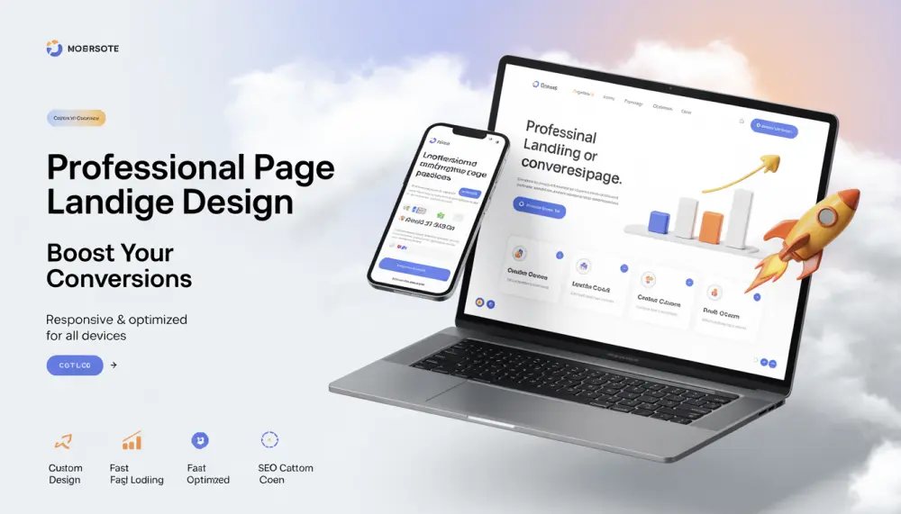 تصميم Landing Page لموقعك احترافية متجاوبة تزيد التحويلات