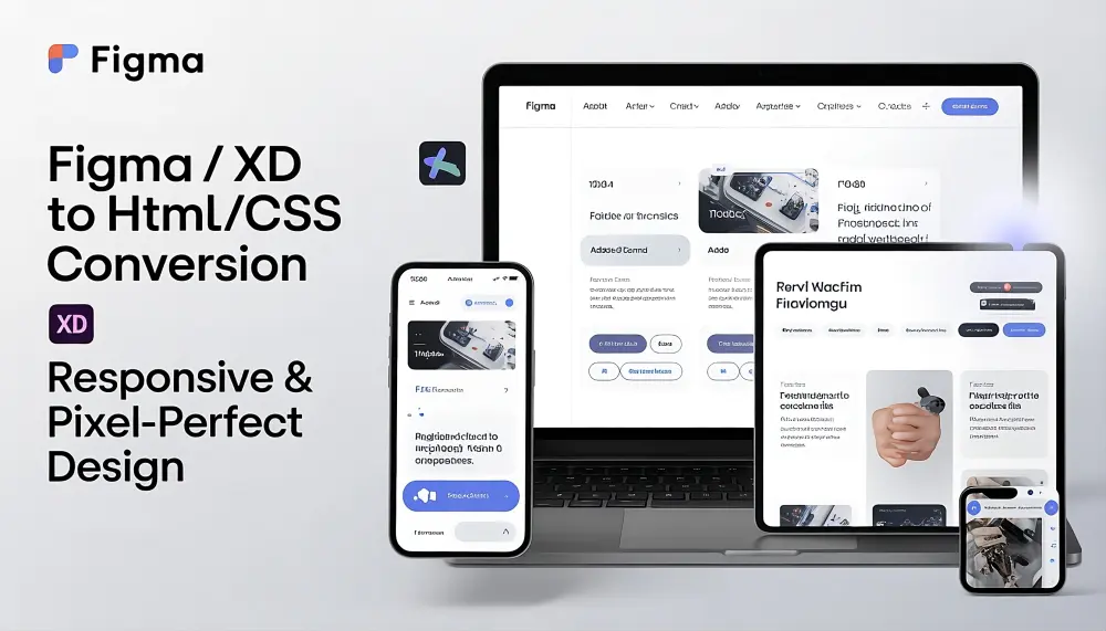 تحويل تصميمك من Figma Adobe XD إلى صفحة HTML CSS متجاوبة