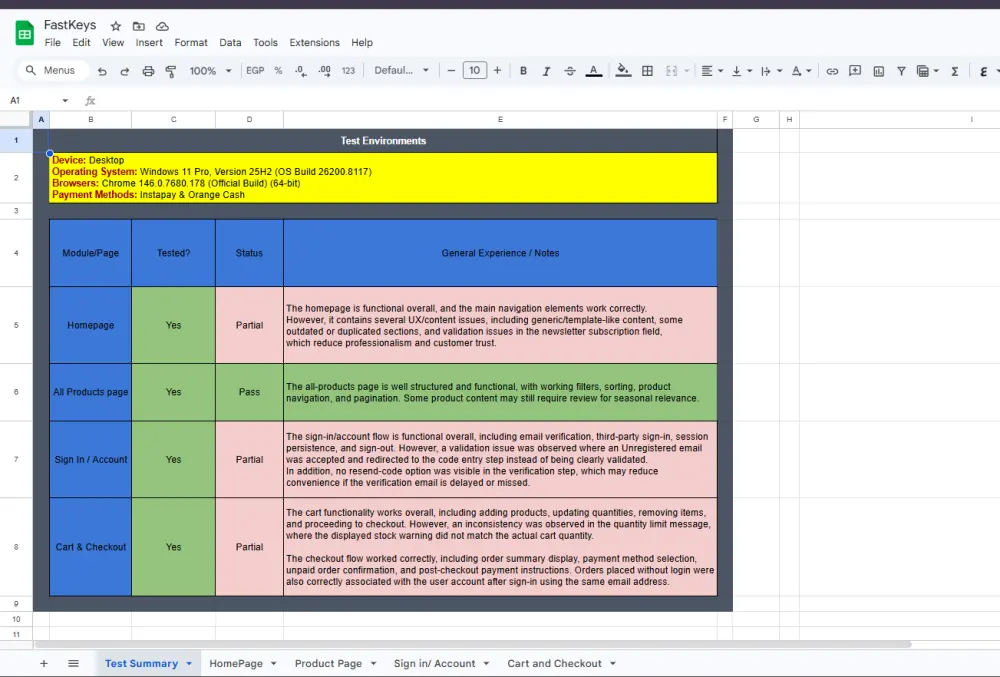 اختبار المواقع Manual Testing