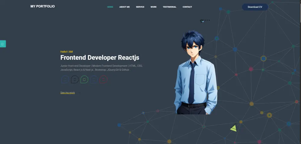 هل ترغب في واجهة تعريفية عصرية (Portfolio) تعكس احترافيتك؟ أقدم لك خدمة تصميم وتكويد موقع شخصي بنظام الصفحة الواحدة (Single Page Application)، بتصميم "Dark Theme" مميز وجذاب.