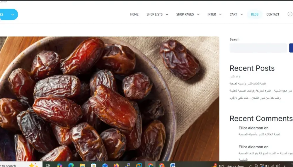 تصميم موقع ووردبريس احترافي لمزارع وتجارة التمور