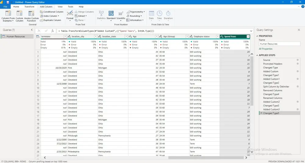 تنظيف البيانات وتجهيزها للتحليل باستخدام Power BI
