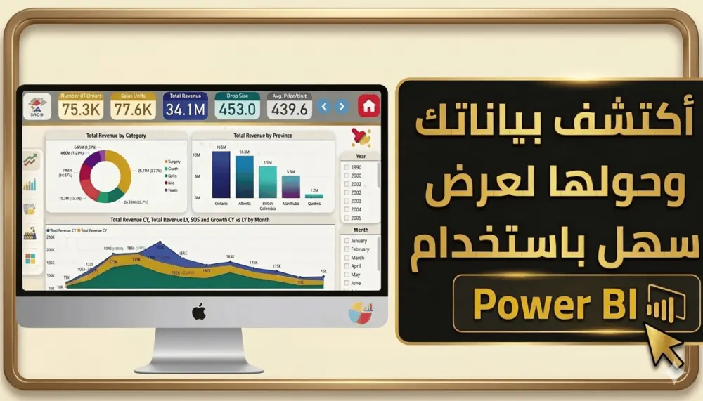 تصميم داشبورد باستخدام باور بي أي - Power BI Dashboard
