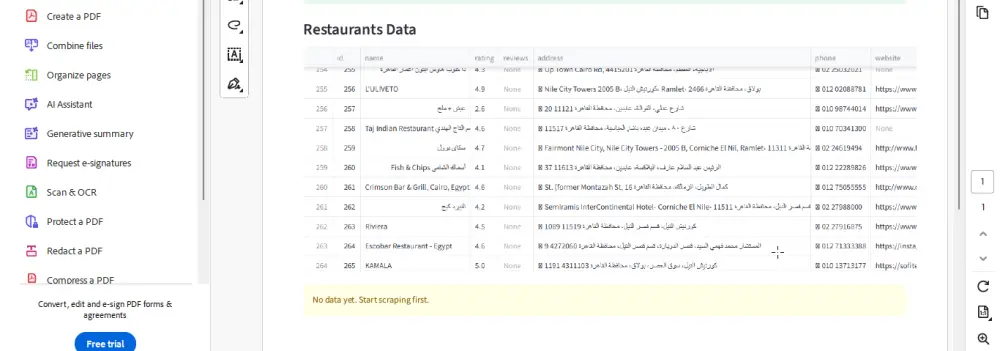 استخراج بيانات المطاعم (Web Scraping) بدقة عالية شاملة الإحداثيات والتقييمات