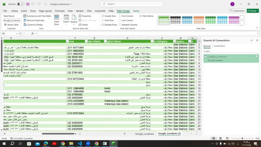 جمع و استخراج البيانات من google maps(web scrapping)