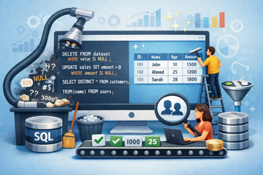 تنظيف وتنظيم البيانات (Data Cleaning) بإستخدام SQL Queries