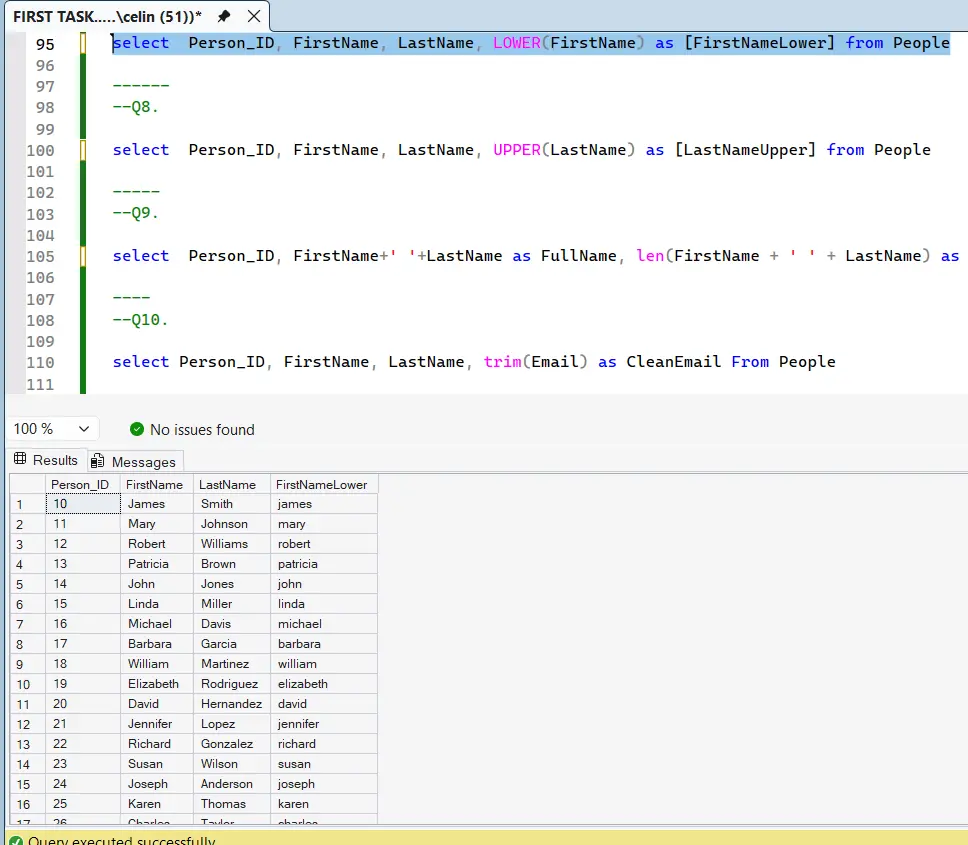 تنظيف وتنظيم البيانات (Data Cleaning) بإستخدام SQL Queries