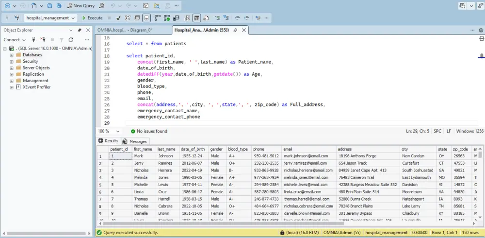 إنشاء قاعدة بيانات باستخدام SQL server