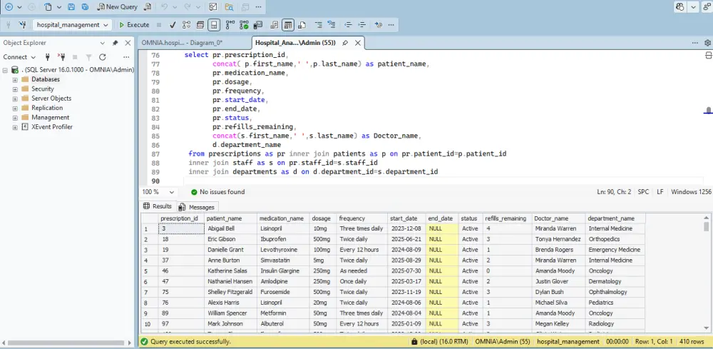 إنشاء قاعدة بيانات باستخدام SQL server