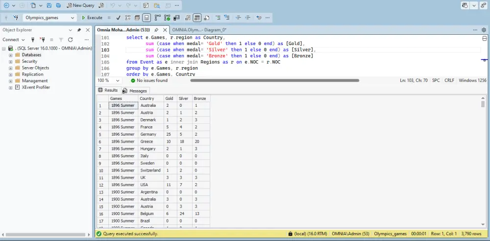إنشاء قاعدة بيانات باستخدام SQL server
