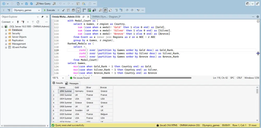 إنشاء قاعدة بيانات باستخدام SQL server