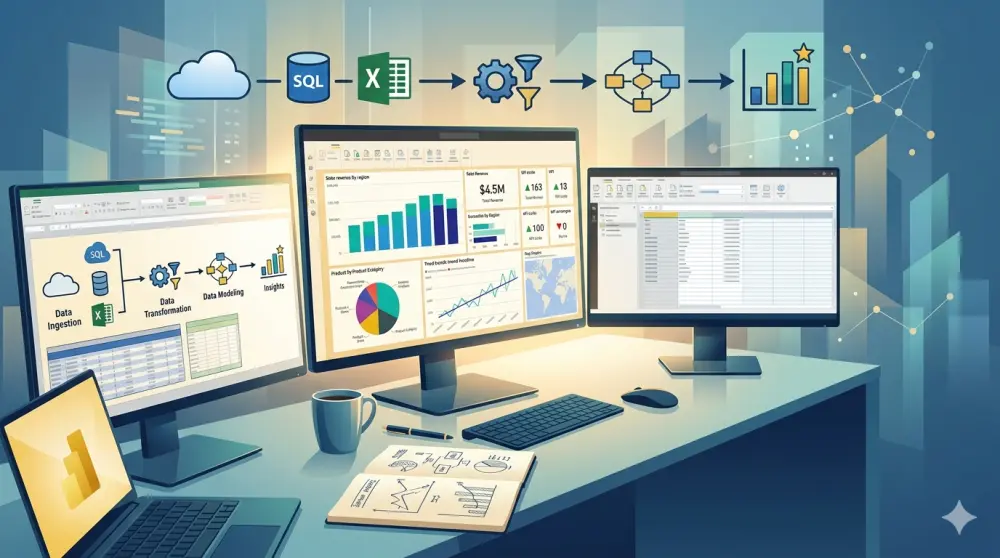 داشبورد باور بي اي تفاعلي Power BI Dashboard