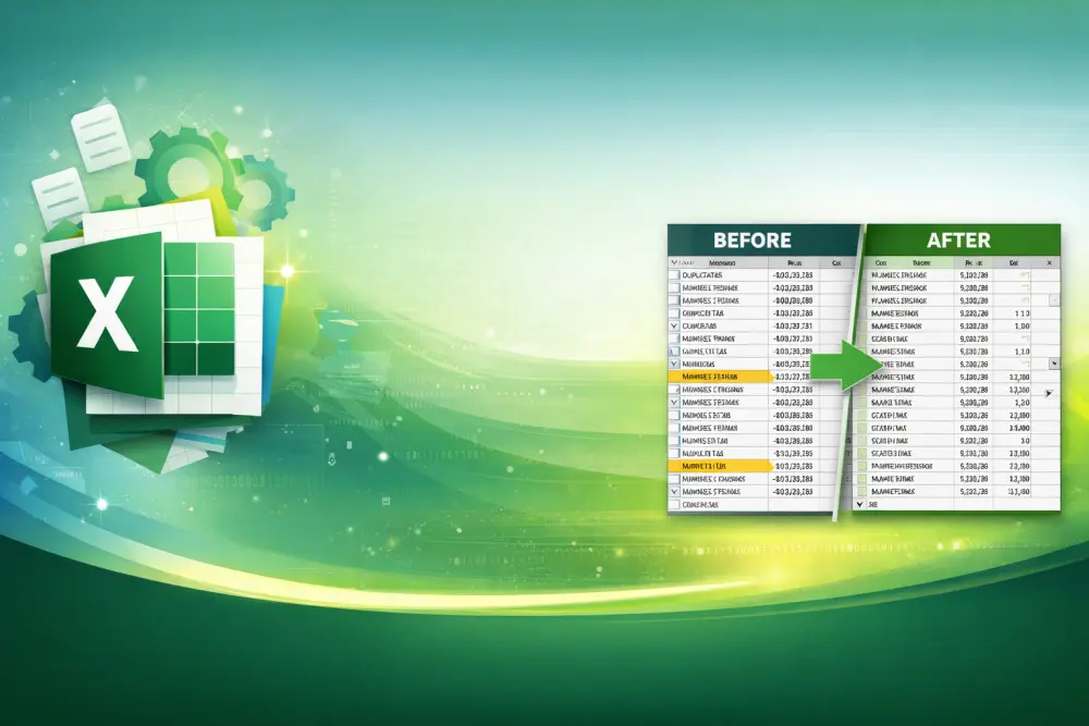 تنظيف وتنظيم ملفات Excel وتهيئة البيانات للاستخدام