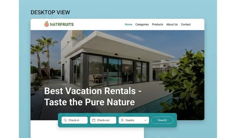 سأصمم لك صفحة هبوط متجاوبة لموقع حجز فيلات أو خدمات سياحية باستخدام React و Bootstrap، تشمل عرض حتى 3 باقات أو أنواع إقامة، مع أزرار حجز وتواصل وتصميم مناسب لجميع الأجهزة.