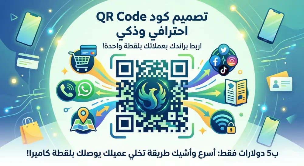 تصميم كود QR Code احترافي وذكي لبراندك أو شركتك
