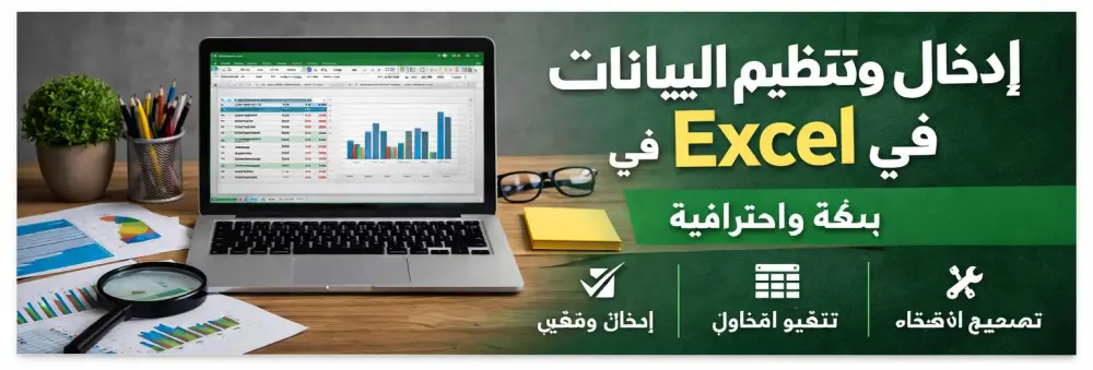 ادخال و تنظيم البيانات في Excel بدقة و احترافية