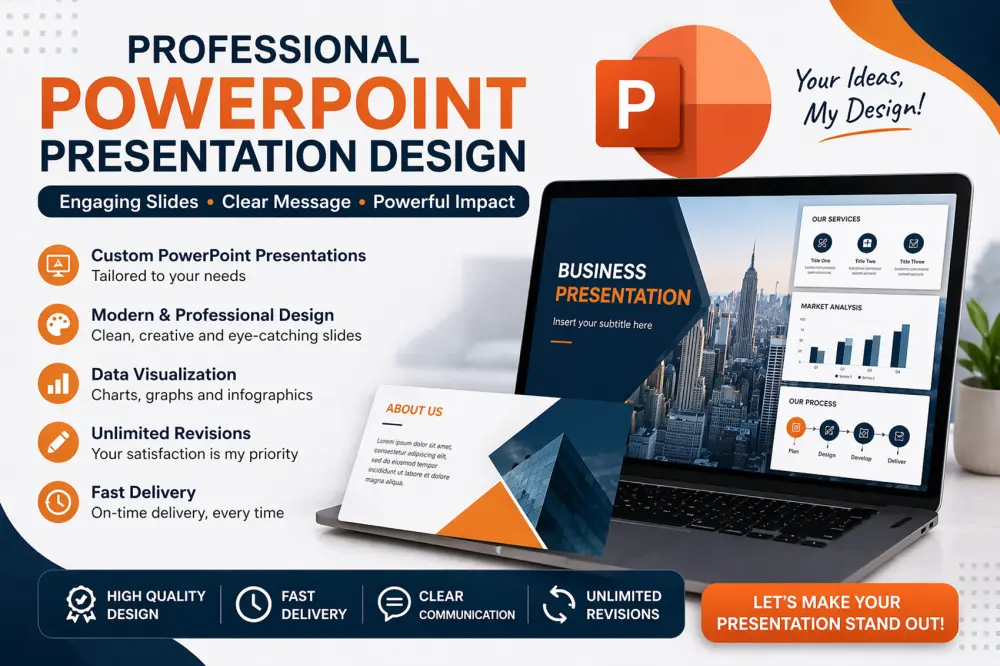 كتابة وتصميم عروض PowerPoint احترافية