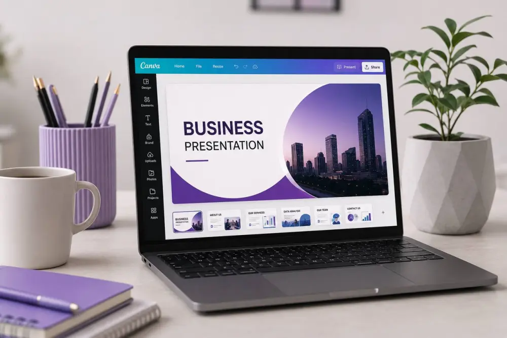 تصميم Presentation احترافي على Canva