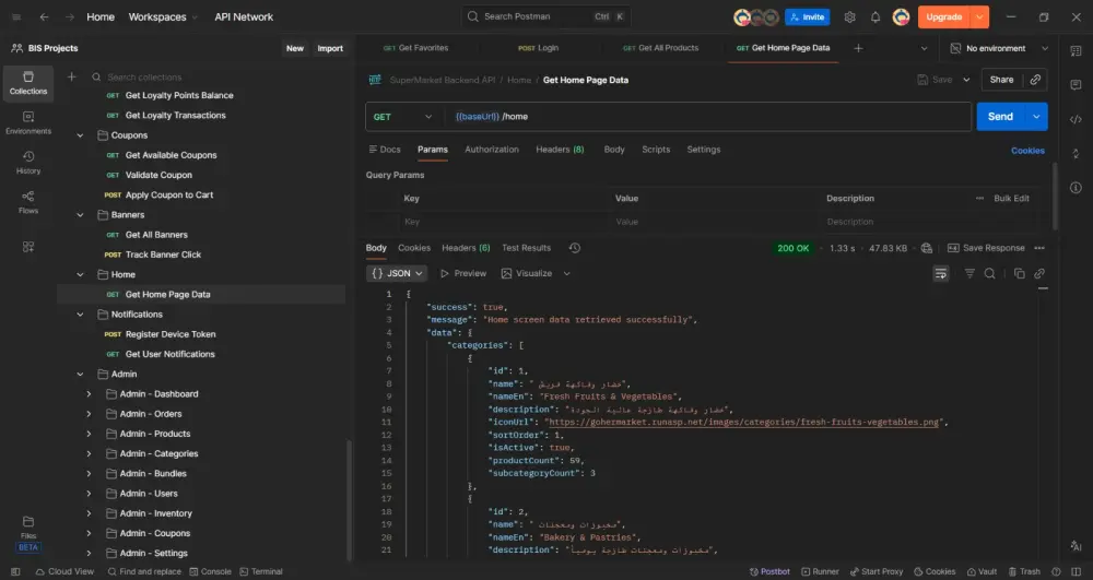 سأقوم بإعداد وتطوير Backend API احترافي يربط بين الواجهة الأمامية وقاعدة البيانات بطريقة آمنة ومنظمة، مناسب للمواقع والتطبيقات.