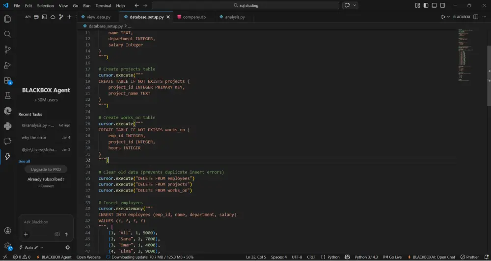 سأساعدك في تحليل البيانات واستخراج المعلومات باستخدام SQL Queries