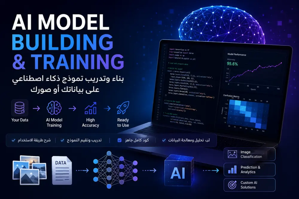 بناء وتدريب نموذج ذكاء اصطناعي (AI Model) على بياناتك أو صورك