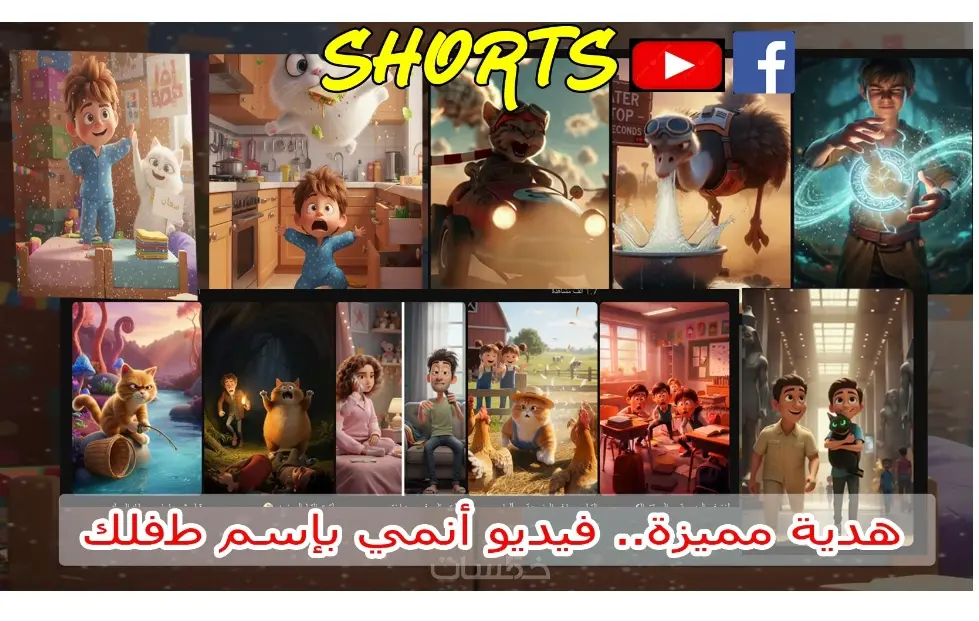 تصميم فيديو قصير انمي ثلاثية الأبعاد فائق الجودة ai  fhd 4k مدة  الفيديو دقيقة هدية لطفلك وتتناسب لمواقع التواصل الاجتماعي