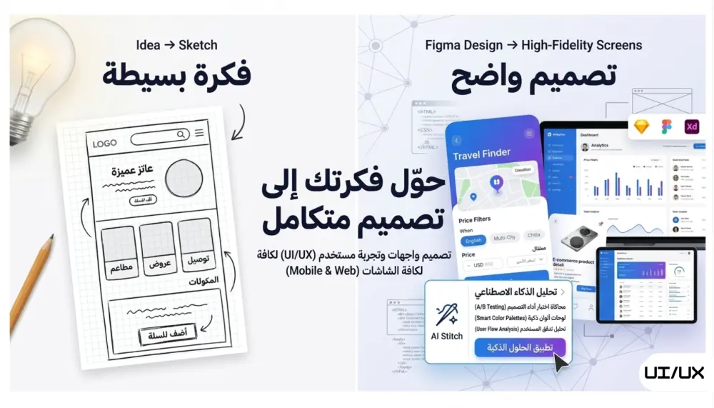 تصميم واجهات UI/UX احترافية لتطبيقك أو موقعك