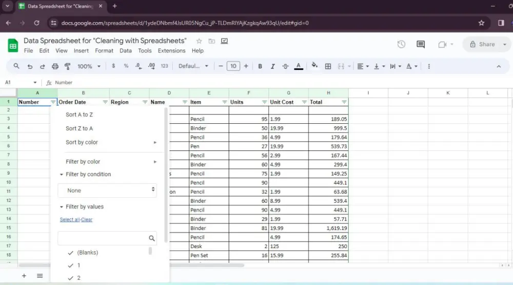تنظيف وتنظيم بياناتك (Excel / CSV) حتى 1000 صف بشكل احترافي
