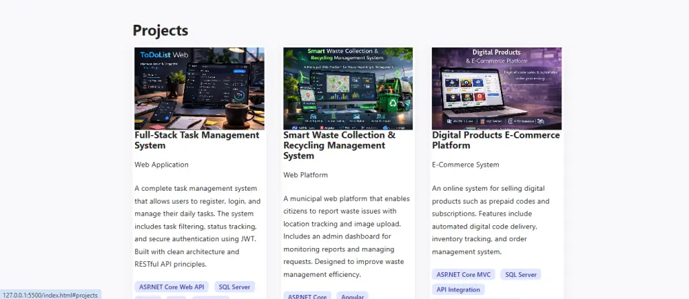 عمل موقع portfolio | سيرة ذاتية