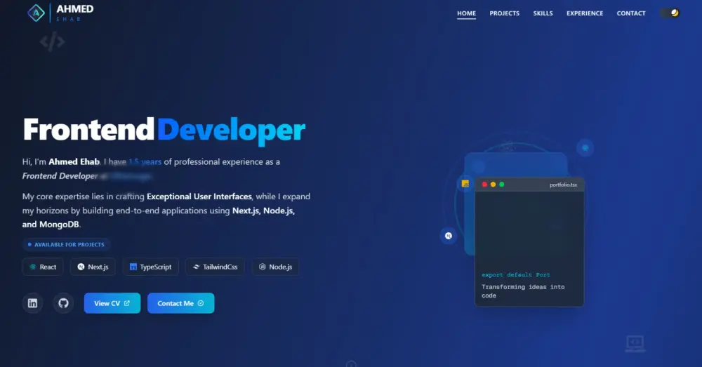 تطوير واجهات مواقع احترافية وسريعة باستخدام React و Next.js.
