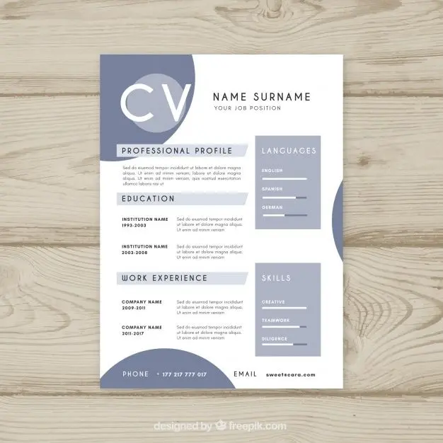 تصميم سيرة ذاتية احترافية (CV) حديثة وجذابة + ملف قابل للتعديل