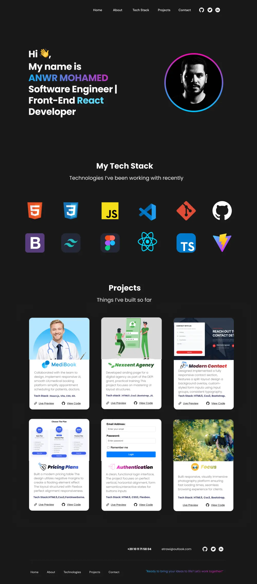 تصميم وبرمجة موقع "معرض أعمال" Portfolio احترافي.