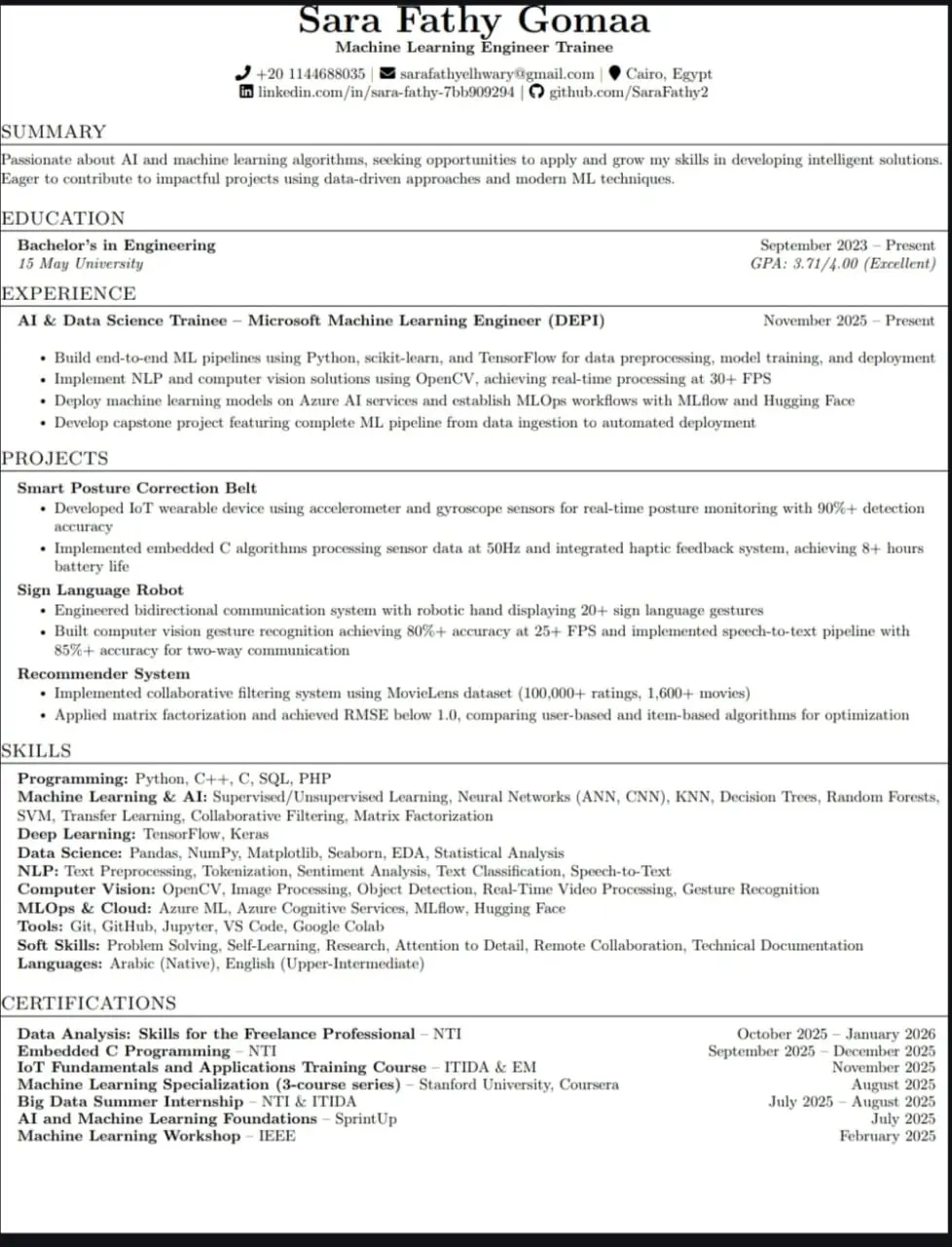 تصميم سيرة ذاتية cv احترافي Word أو LaTeX متوافق مع ATS