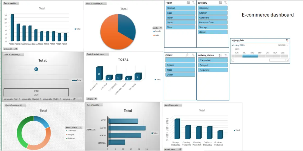 لوحة تحكم تفاعلية باستخدام الاكسيل(Dashboard)