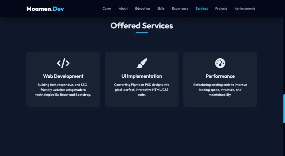 تصميم وبرمجة موقع شخصي (بورتفوليو) احترافي ومتجاوب.