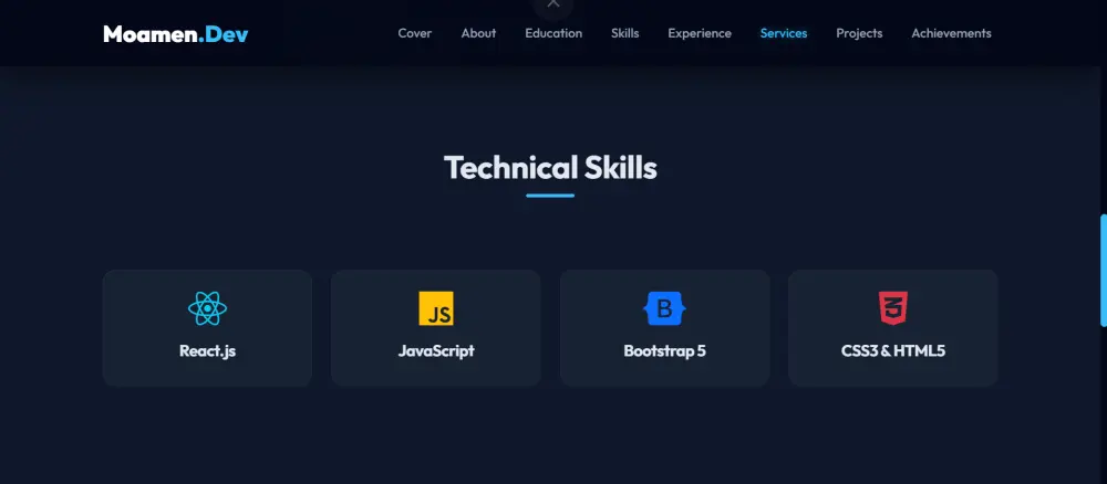 تصميم وبرمجة موقع شخصي (بورتفوليو) احترافي ومتجاوب.