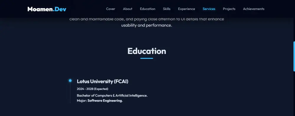 تصميم وبرمجة موقع شخصي (بورتفوليو) احترافي ومتجاوب.