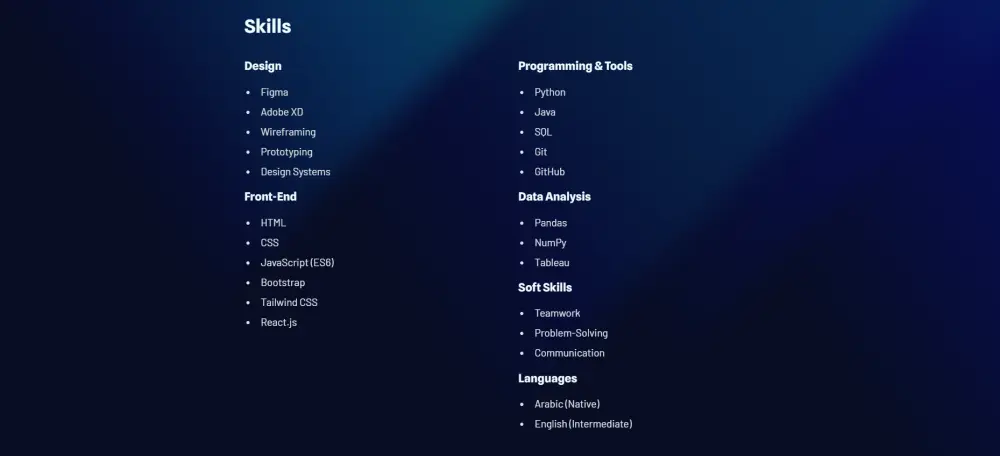 تصميم بورتفوليو شخصي Portfolio