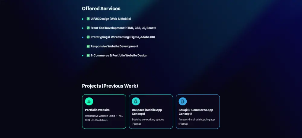 تصميم بورتفوليو شخصي Portfolio