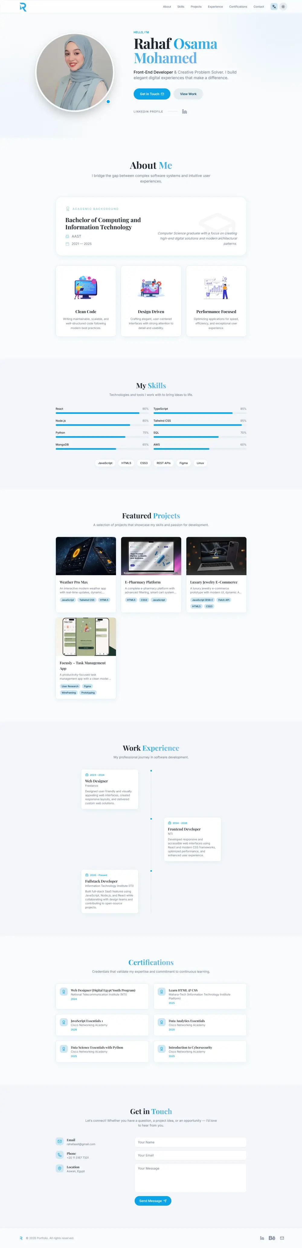 إنشاء بورتفوليو شخصي احترافي لعرض مشاريعك ومهاراتك