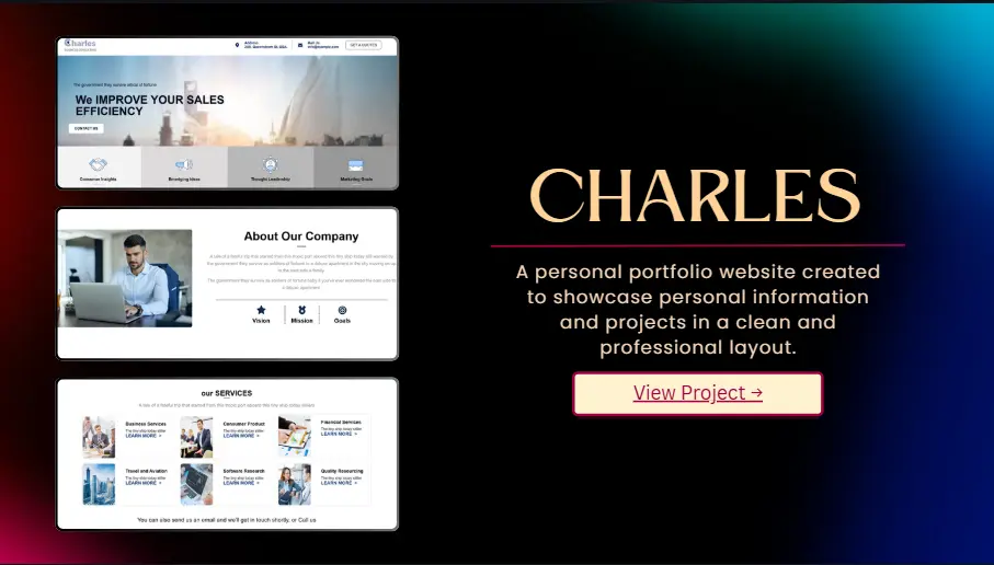 تصميم موقع بورتفوليو شخصي