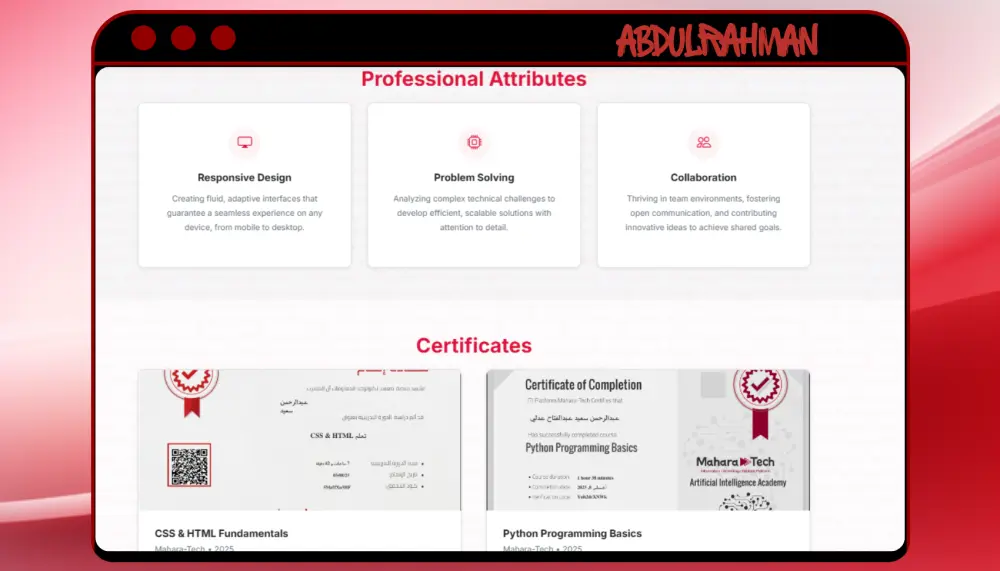 تصميم Portfolio احترافي يعكس هويتك الرقمية
