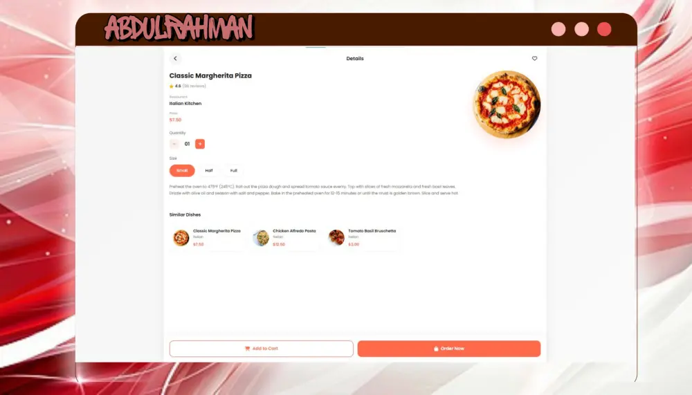 تصميم او تطوير  موقع مطعم إلكتروني احترافي يعرض المنيو  ويجذب العملاء