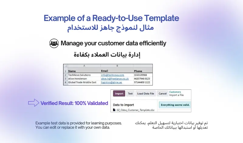 حزمة أودو الاحترافية (Odoo Import Starter Kit) | استيراد البيانات بلا أخطاء