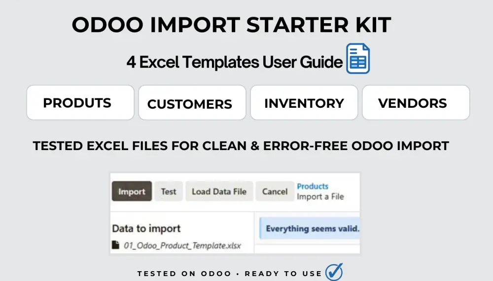 حزمة أودو الاحترافية (Odoo Import Starter Kit) | استيراد البيانات بلا أخطاء